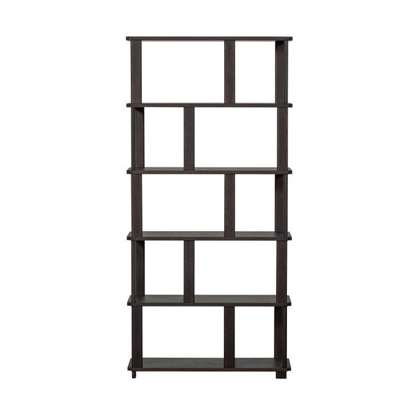 Ciemnobrązowy regał z litego drewna dębowego 90x186x30 cm Riss – WOOOD-image-4