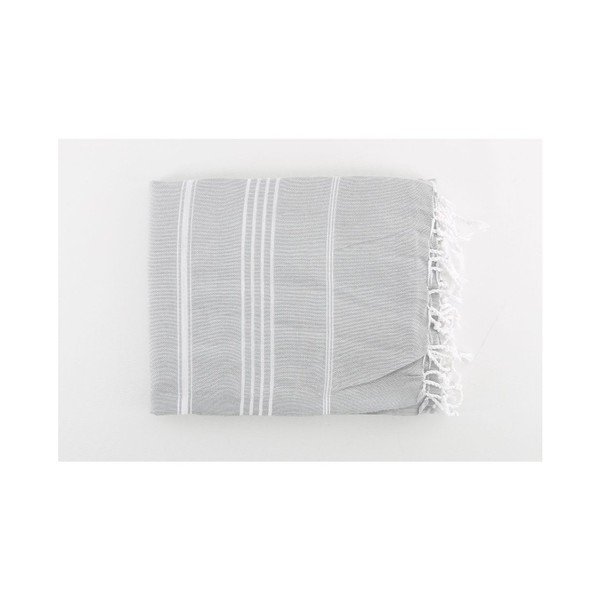 Jasnoszary ręcznik Hammam Sultan, 100x180 cm-image-2