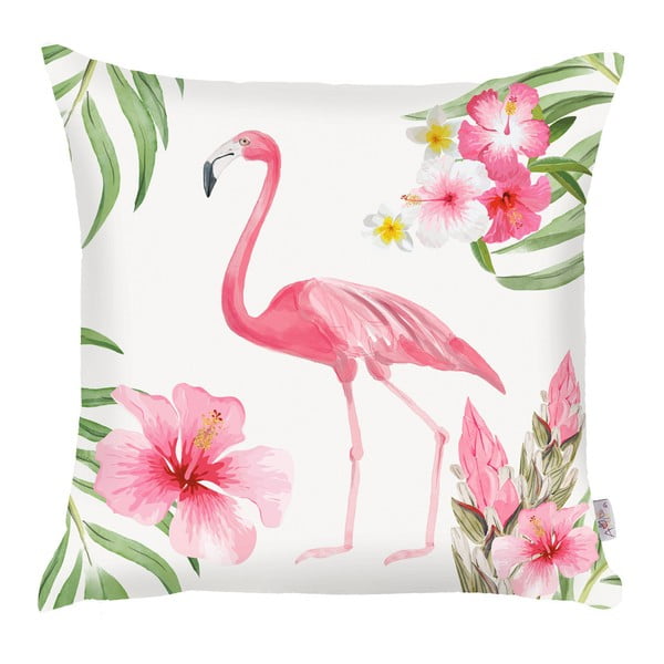 Różowa poszewka na poduszkę Mike & Co. NEW YORK Flamingo, 43x43 cm