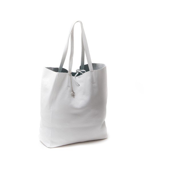 Torebka skórzana Simple Bianco-image-2