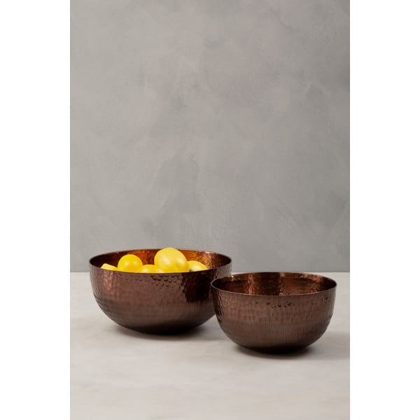 Metalowe miski do serwowania w kolorze miedzi zestaw 2 szt. ø 26 cm Solis – Premier Housewares-image-1