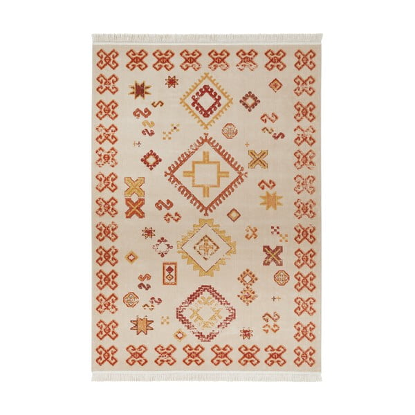Beżowy dywan z domieszką bawełny z recyklingu Nouristan, 80x150 cm