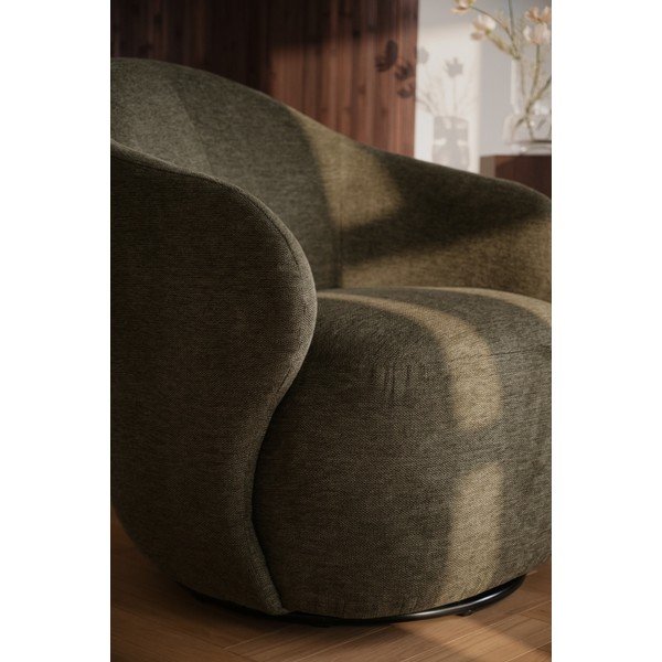 Obrotowy fotel w kolorze khaki Chapeltown – Rowico-image-4