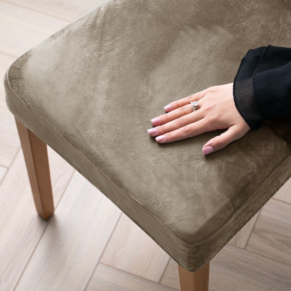 Szarobeżowy elastyczny pokrowiec na krzesło 48 cm Sento – Restilo-image-1