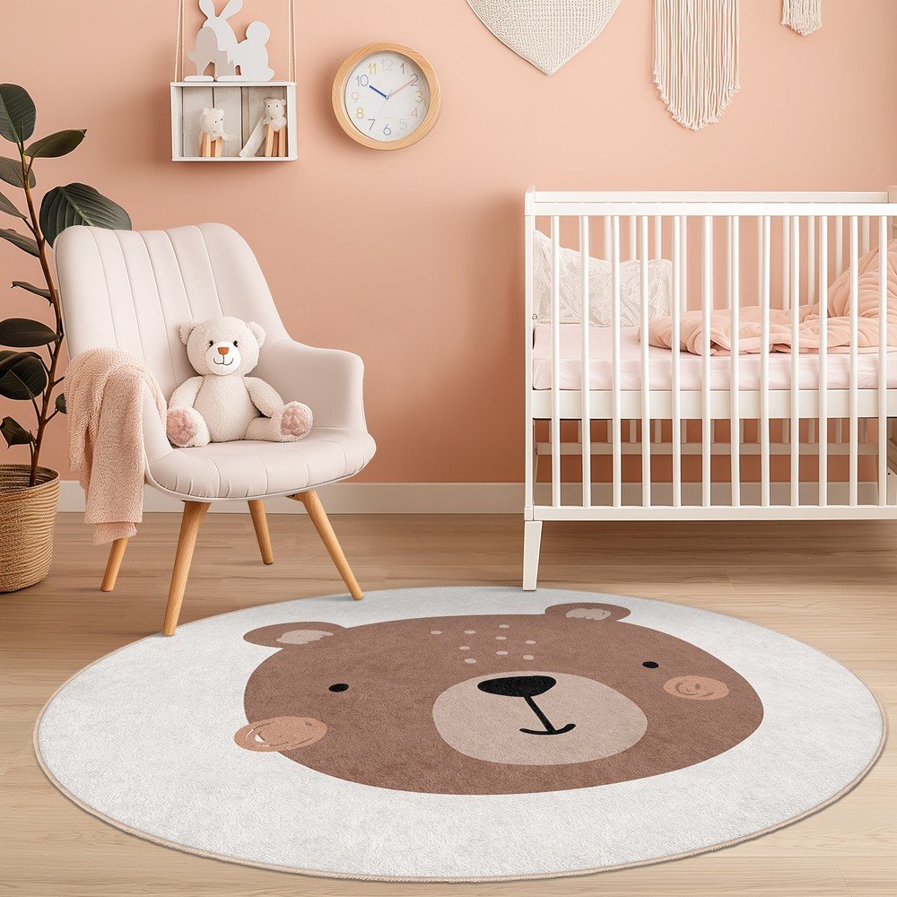 Brązowo-kremowy dywan dziecięcy odpowiedni do prania ø150 cm Teddy Bear – Mila Home (zdjęcie 5)