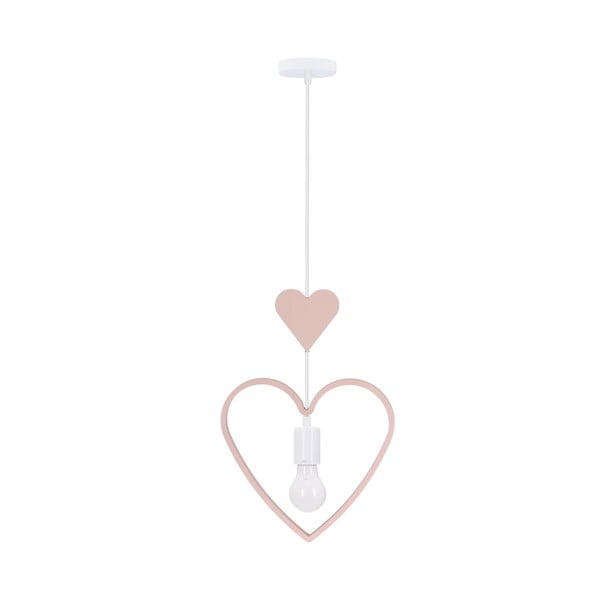 Biało-różowa lampa dziecięca z metalowym kloszem Single – Candellux Lighting