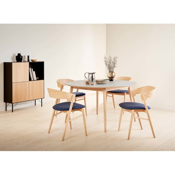 Okrągły rozkładany stół z dodatkowym blatem z ceramicznym blatem ø 135 cm Meza – Hammel Furniture-image-1