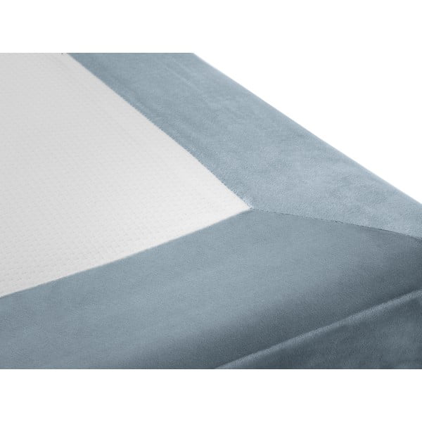 Jasnoniebieskie aksamitne łóżko jednoosobowe Milo Casa Lia, 90x200 cm-image-4