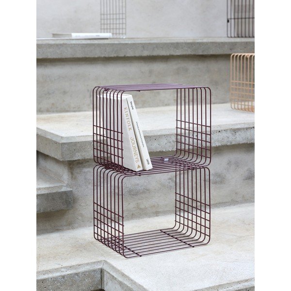 Bordowa wielopoziomowa metalowa półka 38 cm Wire – Mette Ditmer Denmark-image-3