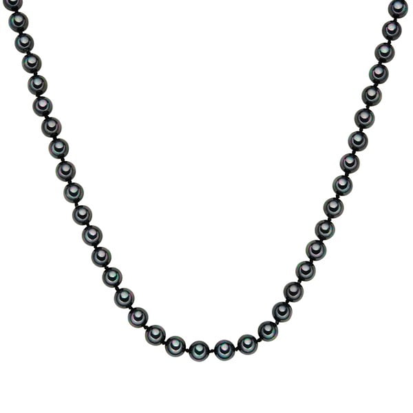 Perłowy naszyjnik Muschel, antracytowe perły 8 mm, długość 60 cm