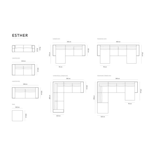 Bordowa sofa 248 cm Esther – Milo Casa-image-4