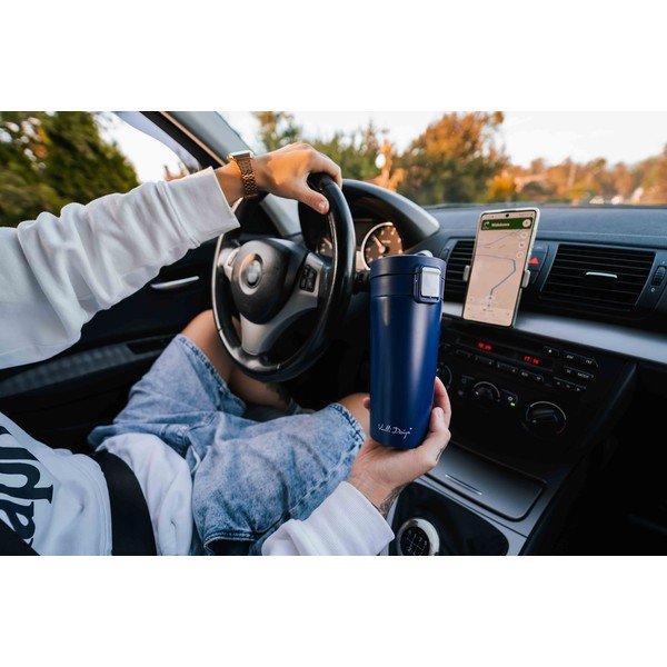 Ciemnoniebieski podróżny kubek termiczny Vialli Design Fuori, 400 ml-image-4