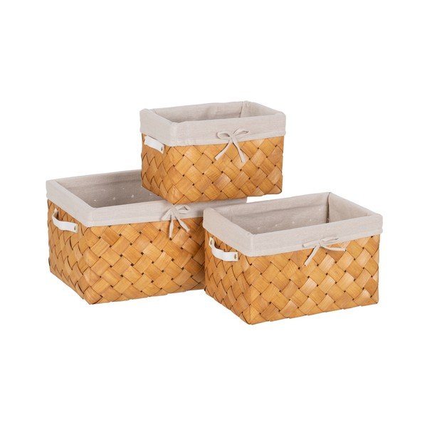 Drewniane koszyki zestaw 3 szt. 39,5x30x24 cm – Ixia