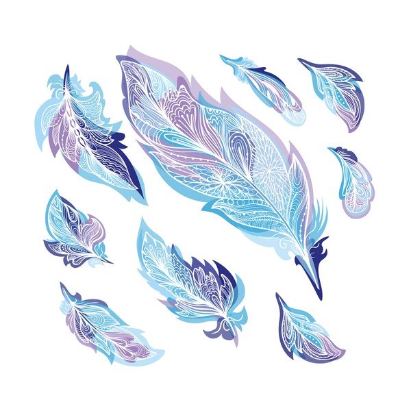 Zestaw 9 naklejek Ambiance Boho Feathers-image-2