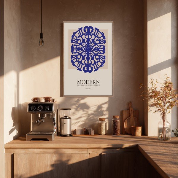 Obraz drukowany z ramą w zestawie 60x90 cm Blue Folklore – Styler-image-1