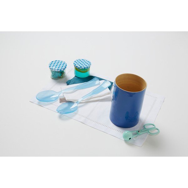 Pojemnik bambusowy na przybory kuchenne Compactor Bamboo Blue, 12 cm-image-1