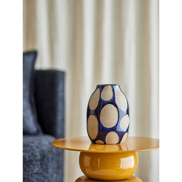 Ciemnoniebieski/kremowy kamionkowy wazon (wysokość 20 cm) Bashir – Bloomingville-image-1