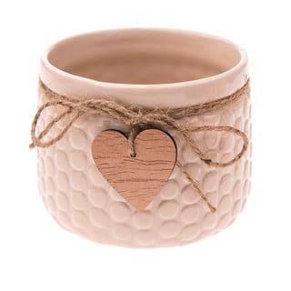 Beżowa doniczka ceramiczna Dakls Dotta, wys. 9,5 cm