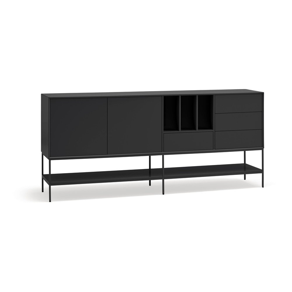 Czarna komoda 220x98x45 cm Platt – Teulat