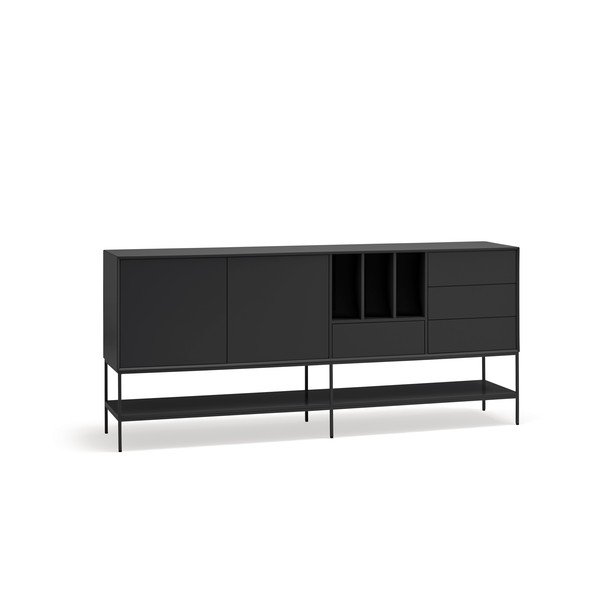 Czarna komoda 220x98x45 cm Platt – Teulat