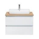Biała wisząca szafka pod umywalkę bez baterii 75x53 cm Set 360 – Pelipal