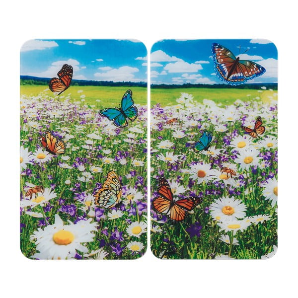 Płyty ochronne na kuchenkę ze szkła hartowanego zestaw 2 szt. 52x30 cm Summer Meadow – Maximex