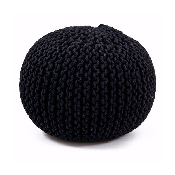 Ręcznie dziergany puf Sabichi Black