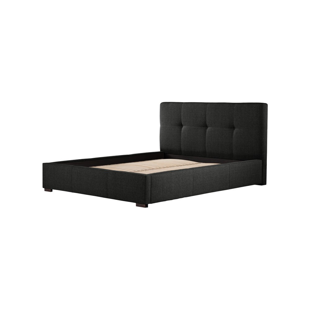 Czarne łóżko ze schowkiem Ted Lapidus Maison COBALT, 160x200 cm