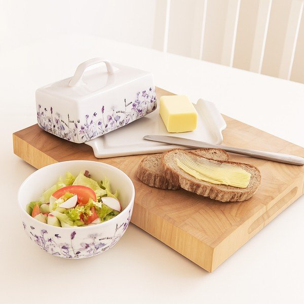 Biało-fioletowa porcelanowa miska na zupę 500 ml Louka – Orion-image-1