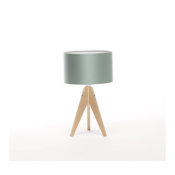 Stalowo-niebieska lampa stołowa na nóżkach z brzozy 4room Artist, Ø 25 cm