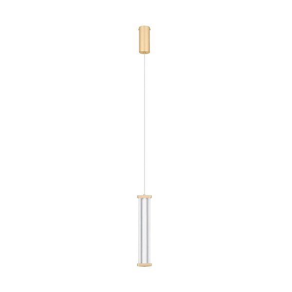 Metalowa lampa wisząca LED ze ściemniaczem w kolorze matowego złota z kloszem ze szkła akrylowego ø 6 cm Pheme – Nova Luce