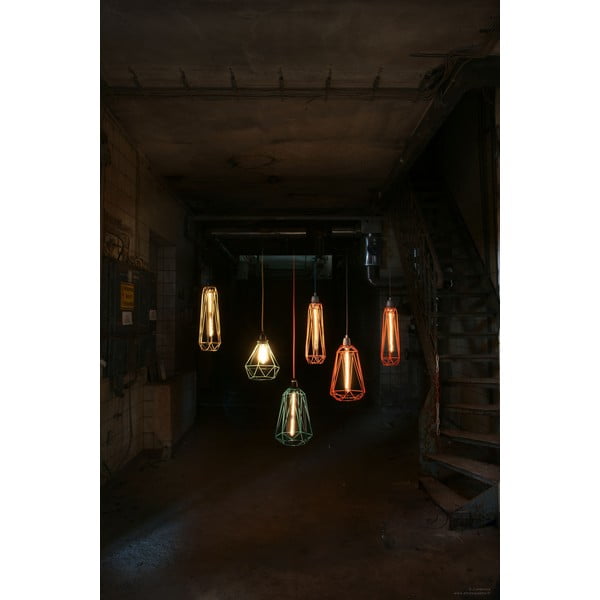 Pomarańczowa lampa wisząca z szarym kablem Filament Style Diamond #5-image-2