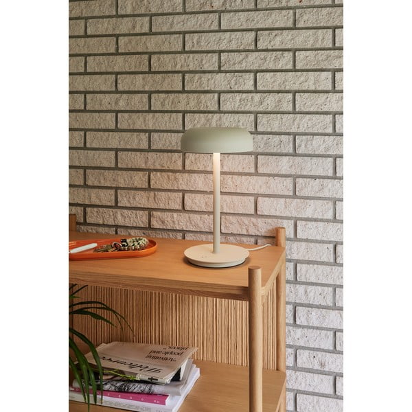Kremowa lampa stołowa LED ze ściemniaczem (wysokość 37 cm) Velo – Hübsch-image-3