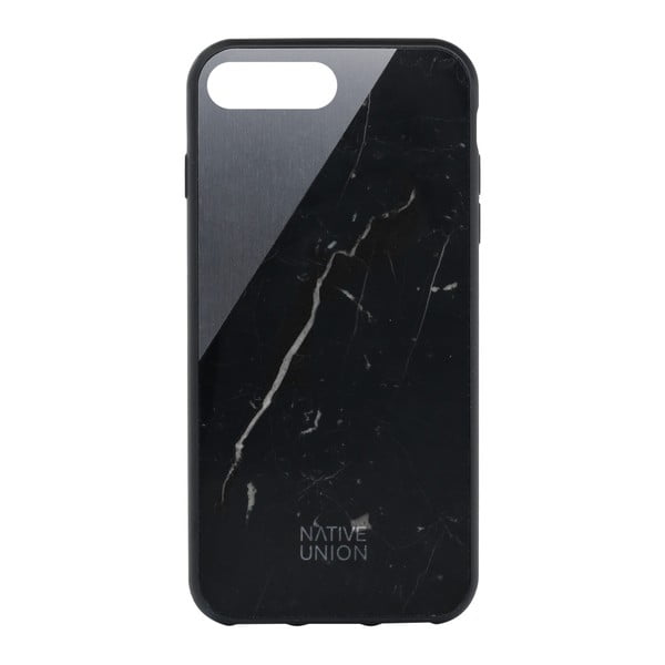 Czarne etui na telefon z marmurowym detalem iPhone 7 i 8 Native Union Clic Marble Metal