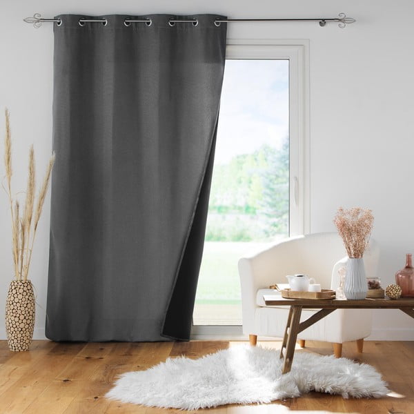 Antracytowa zasłona wygłuszająca 140x260 cm Jupiter – douceur d'intérieur-image-2