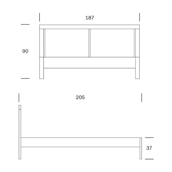 Białe łóżko wykonane ręcznie z litej brzozy Kiteen Koli, 180x200 cm-image-1