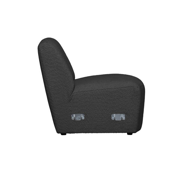 Antracytowy moduł sofy z materiału bouclé (moduł środkowy) Coco  – WOOOD-image-3