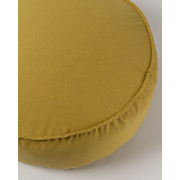Musztardowy puf Nedra – Kave Home-image-1