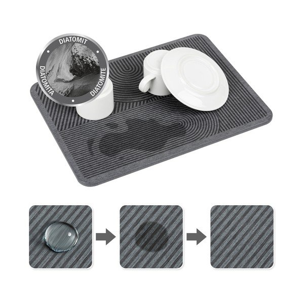 Szara podkładka do naczyń okrzemkowa (z diatomitu) 40x30 cm Damon – Wenko-image-2