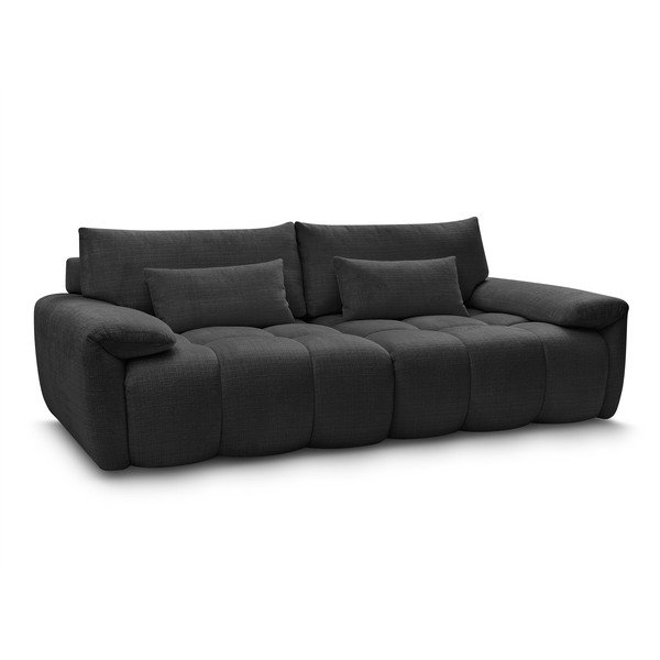 Czarna sofa z tkaniny szenilowej 264 cm Ivane – Bobochic Paris-image-3