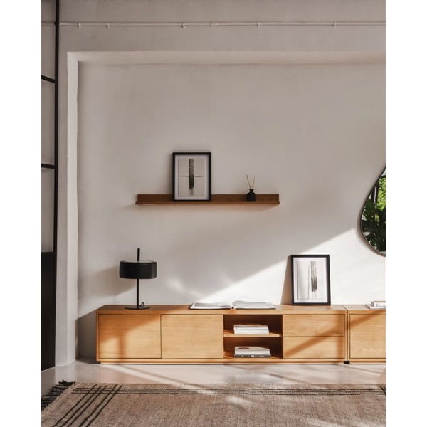 Szafka pod TV w dekorze dębu w naturalnym kolorze 200x44 cm Abilen − Kave Home-image-1