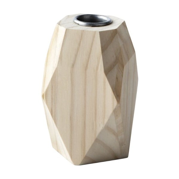 Świecznik Geometric Wood, 10x6 cm