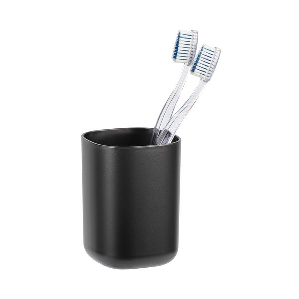 Czarny kubek na szczoteczki do zębów Wenko Davos-image-1