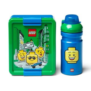Zestaw zielono-niebieskiego pojemnika na lunch i butelki LEGO® Iconic