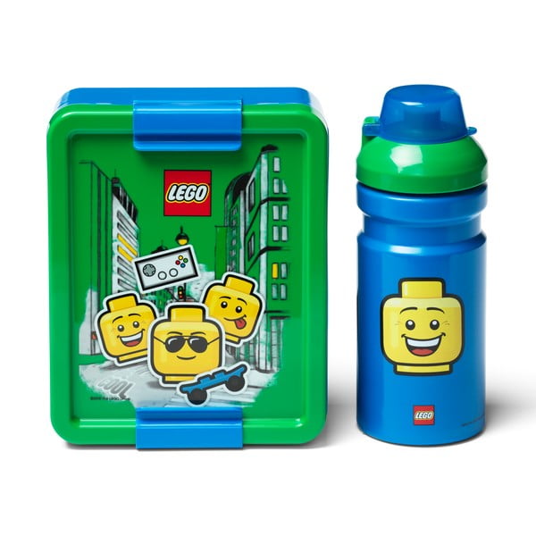 Zestaw zielono-niebieskiego pojemnika na lunch i butelki LEGO® Iconic