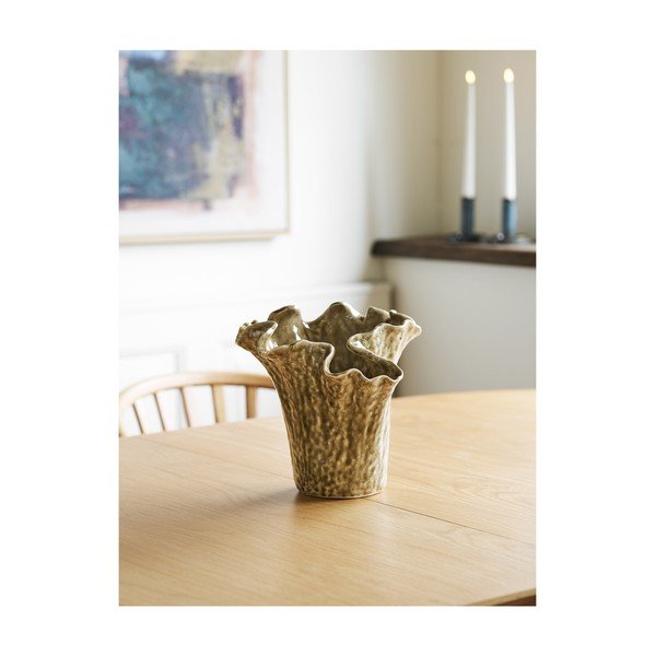 Szarobeżowy ceramiczny wazon (wysokość 23,5 cm) – House Nordic-image-1