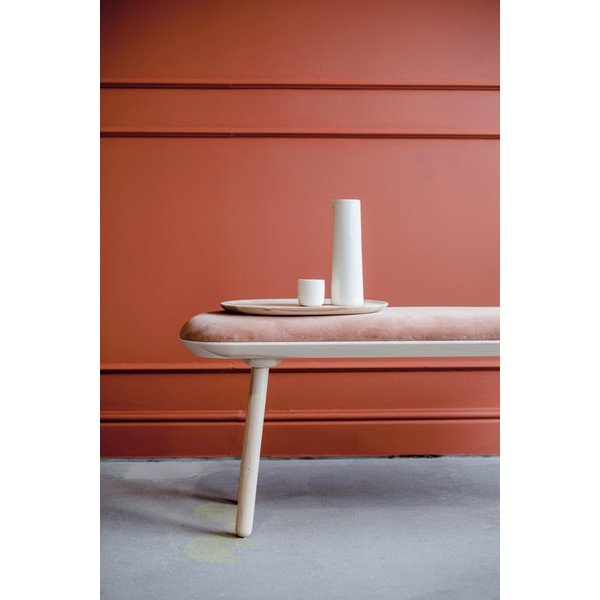 Pomarańczowa aksamitna ławka EMKO Naïve, 140 cm-image-3