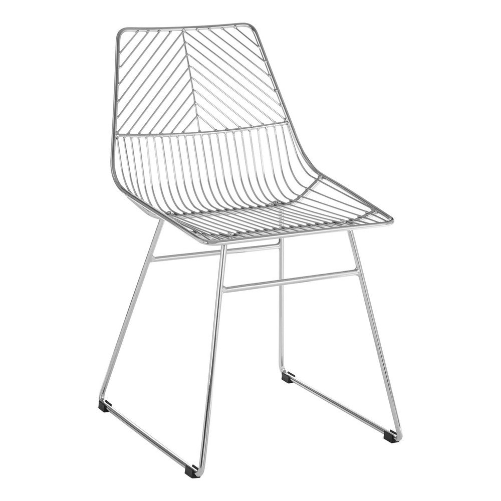 Metalowe krzesło w kolorze srebra District – Premier Housewares