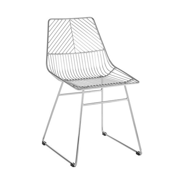 Metalowe krzesło w kolorze srebra District – Premier Housewares