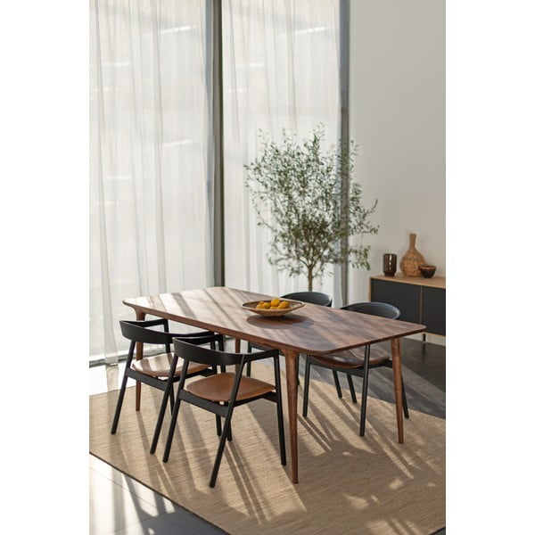 Stół z drewna orzechowego 90x200 cm Fawn – Gazzda-image-1